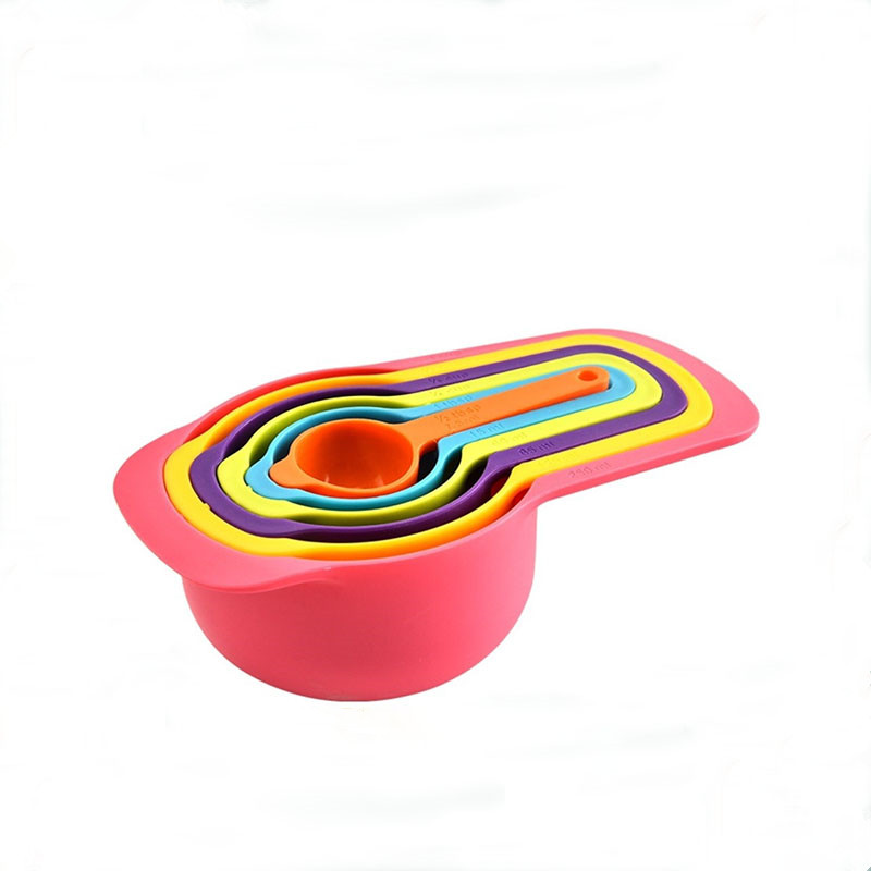 6pcs Colorful PP Measuring Cup Set with Graduations