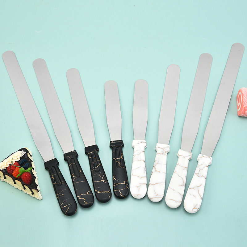 Cake Decorating Spatulas Come With 4 Sizes-Marble Pattern Handles