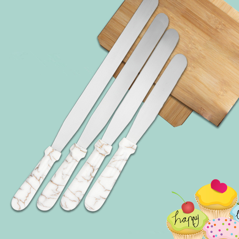 Cake Decorating Spatulas Come With 4 Sizes-Marble Pattern Handles