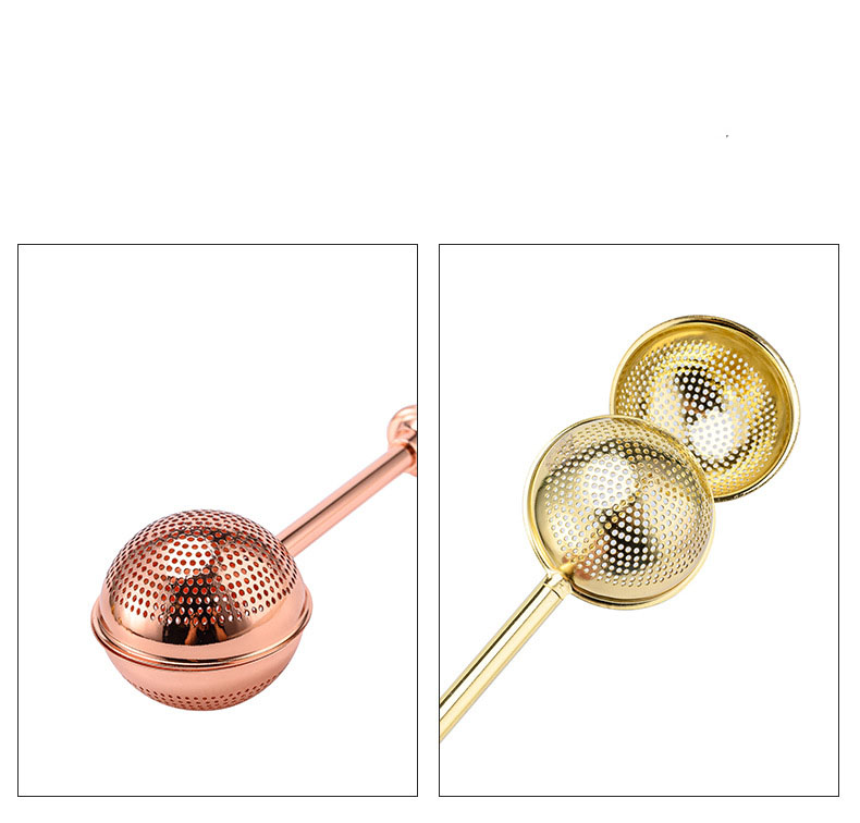 Pushable Handle Tea Filter Infuser Stainless Steel Various Colors