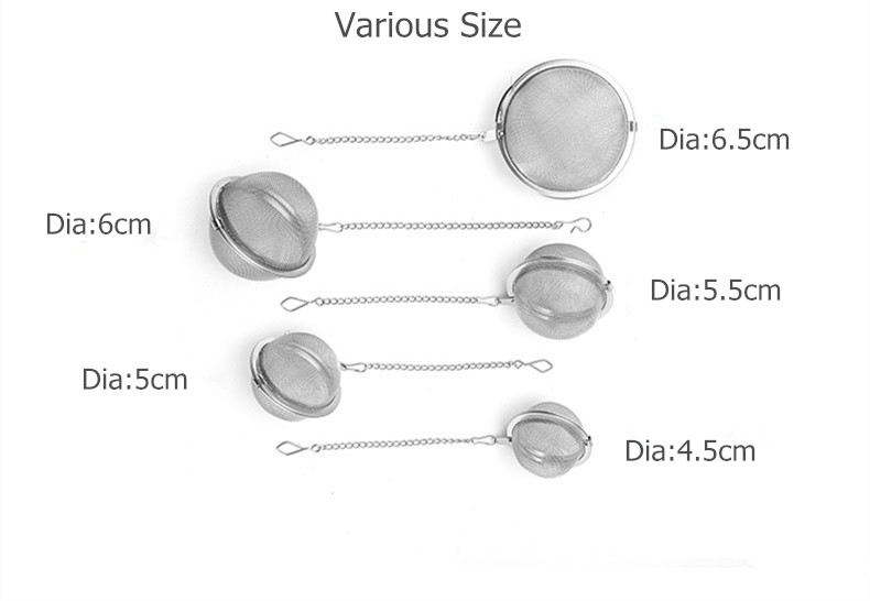 304Stainless Steel Tea Ball Infuser-Dia 4.5cm/5cm/5.5cm/6cm/6.5cm